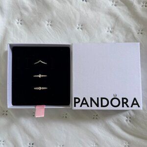Authentic Pandora Rings 💎 Retired 3 Piece Sterling Silver Set
